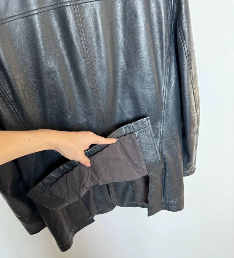Emporio Armani Armani Midnight Blue Leather Jacket Size US L / EU 52-54 / 3 - 4 Thumbnail