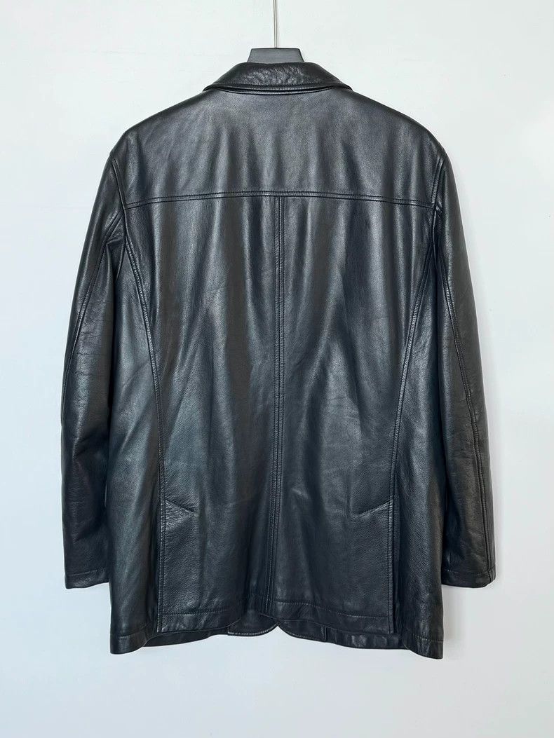 Emporio Armani Armani Midnight Blue Leather Jacket Size US L / EU 52-54 / 3 - 3 Thumbnail
