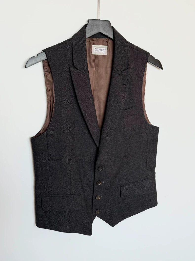 Brunello Cucinelli Brunello Cucinelli Gray Suit Vest Size US M / EU 48-50 / 2 - 2 Thumbnail
