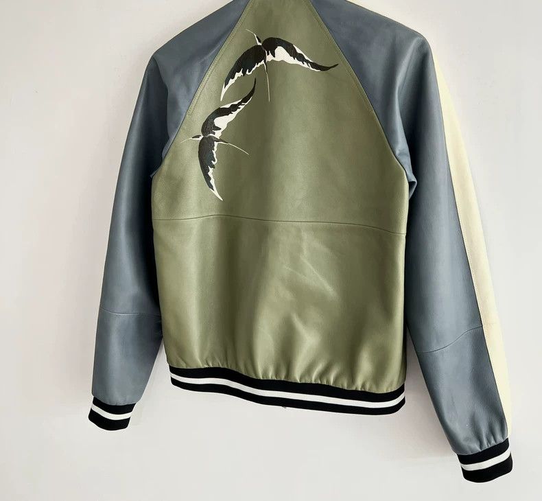 Valentino Valentino Bird Leather Baseball Jacket Size US M / EU 48-50 / 2 - 6 Thumbnail