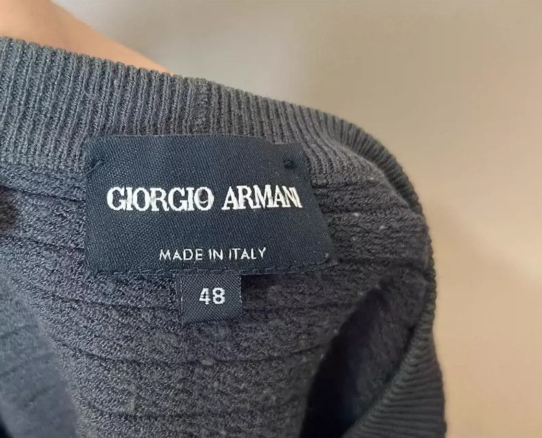 Emporio Armani Giorgio Armani Dark Patterned Sweater Size US L / EU 52-54 / 3 - 4 Thumbnail