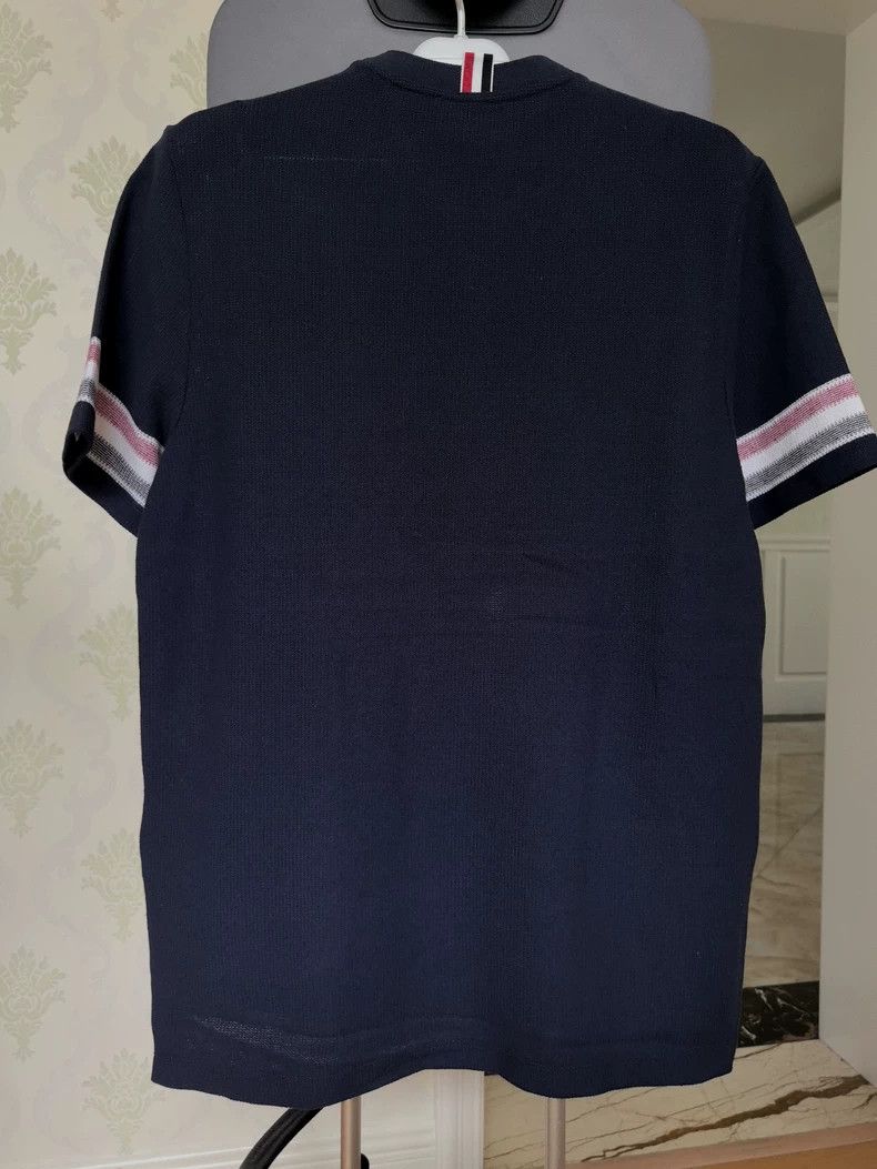 Blue Cotton Knit Polo Shirt Size 3
