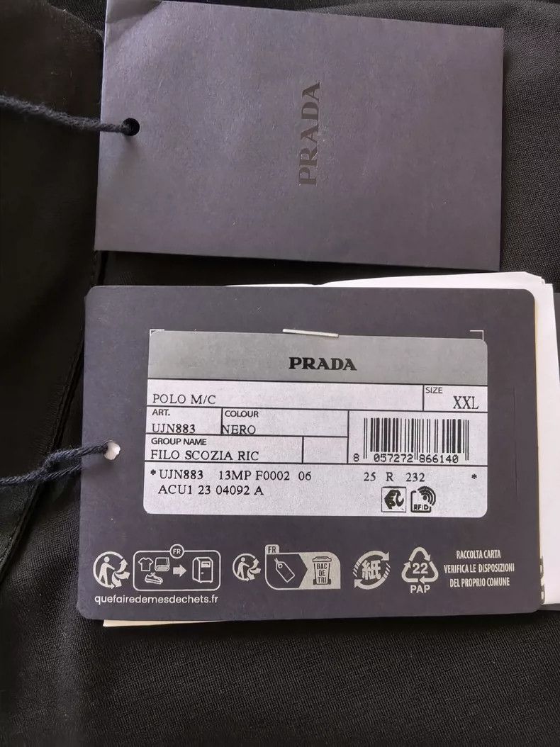 Prada PRADA Black Polo Shirt Size XXL with Tags Size US XXL / EU 58 / 5 - 4 Thumbnail