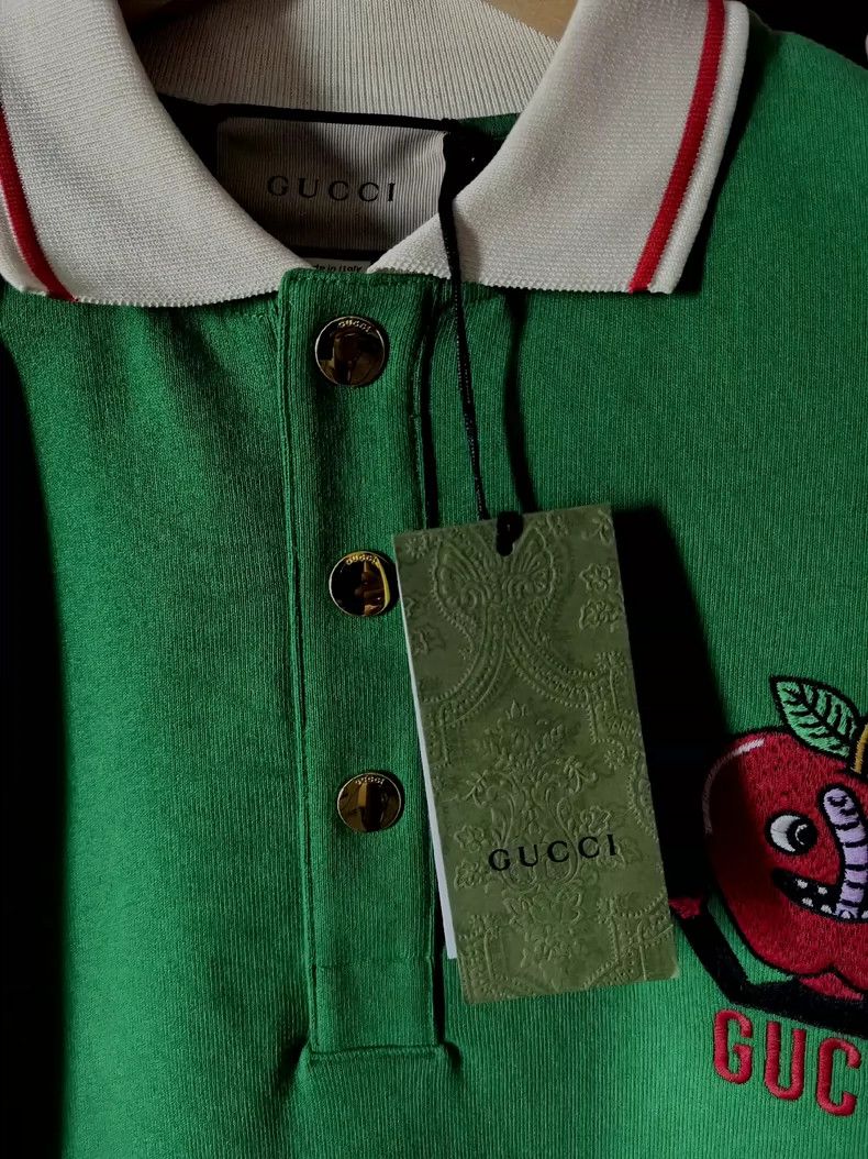 Gucci Gucci Short Sleeve Polo Shirt with Apple Design Size US S / EU 44-46 / 1 - 6 Thumbnail