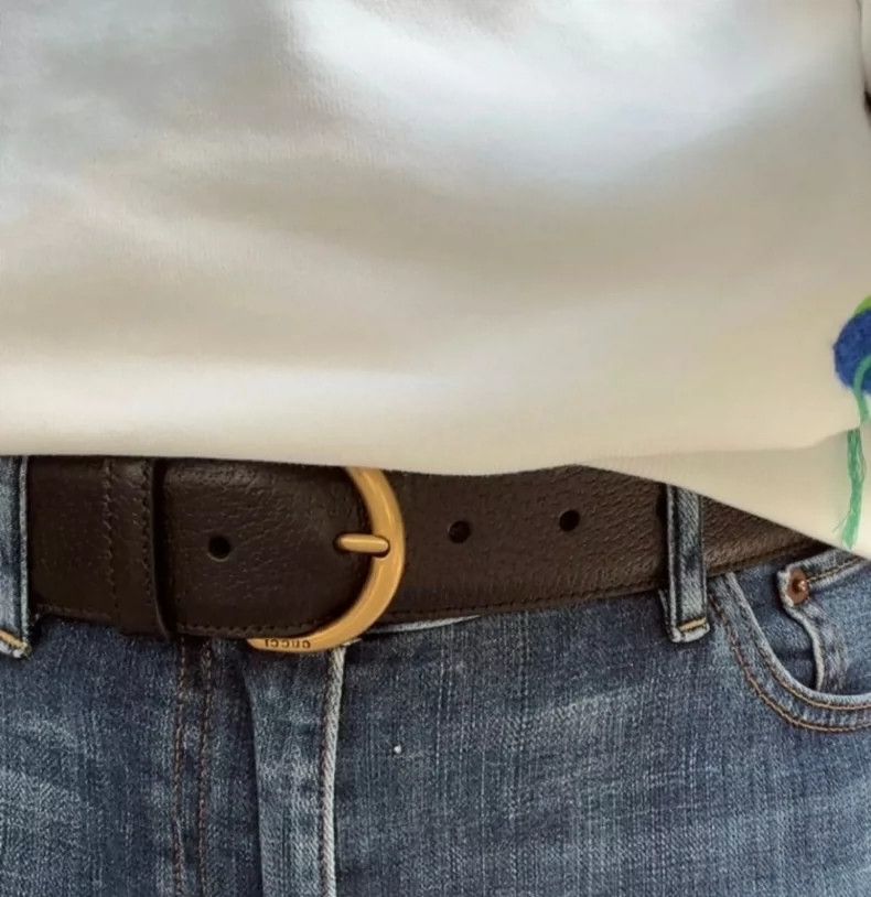 Gucci New GUCCI Black Litchi Leather Belt Size ONE SIZE - 5 Thumbnail