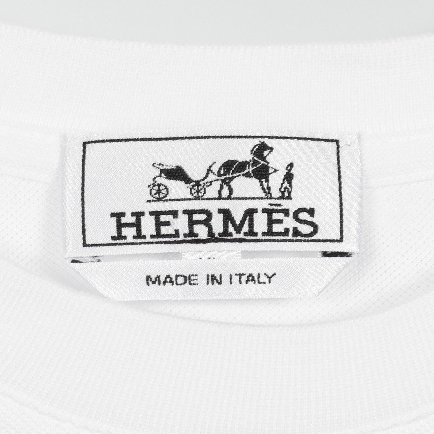 Hermes Hermes Hermes H Embroidery Pique Cotton Top Cotton Tops DUTY FREE for USA Size ONE SIZE - 3 Thumbnail