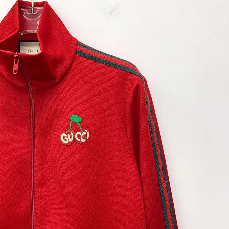 Gucci Gucci Red Cherry Embroidered Zip Jacket Size US S / EU 44-46 / 1 - 3 Thumbnail