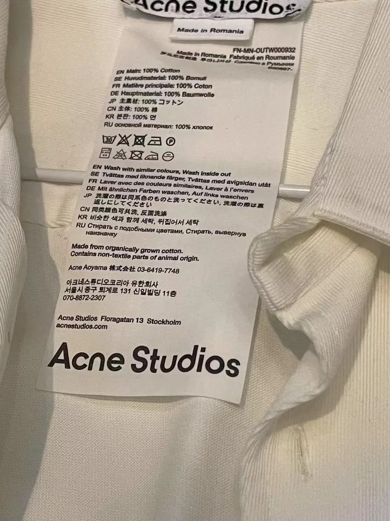 Acne Studios Acne Studios Overshirt in White Color Size US M / EU 48-50 / 2 - 4 Thumbnail