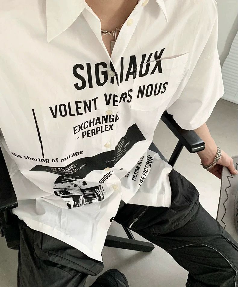 Raf Simons Raf Simons White Short Sleeve Bowling Shirt Size US M / EU 48-50 / 2 - 4 Thumbnail