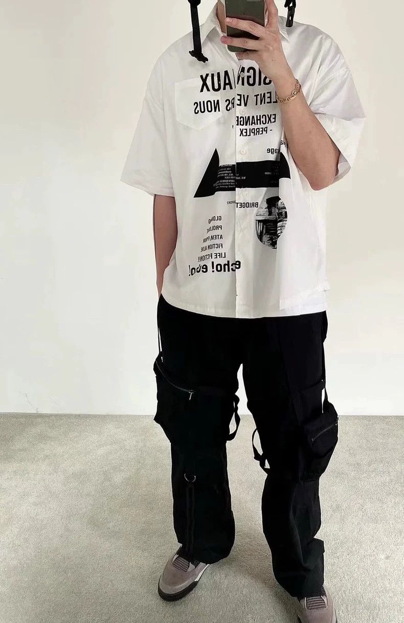 Raf Simons Raf Simons White Short Sleeve Bowling Shirt Size US M / EU 48-50 / 2 - 5 Thumbnail