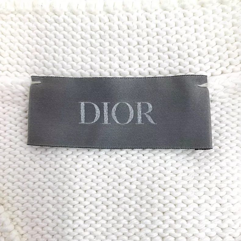 Dior Dior White Dog Print Long Sleeve Knit Sweater Size US XL / EU 56 / 4 - 5 Thumbnail