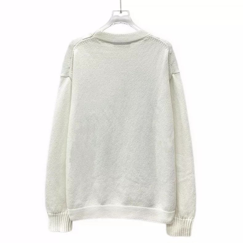 Dior Dior White Dog Print Long Sleeve Knit Sweater Size US XL / EU 56 / 4 - 2 Thumbnail