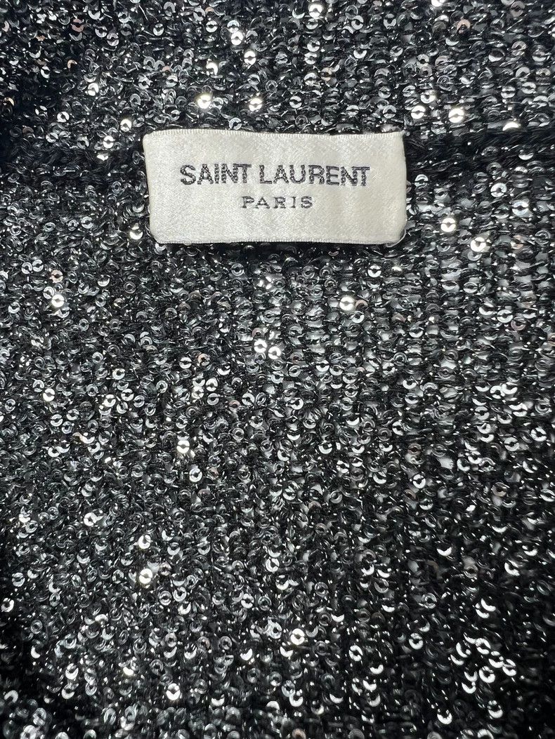 Saint Laurent Paris Saint Laurent Silver Starry Sequin Sweater Size US L / EU 52-54 / 3 - 6 Thumbnail