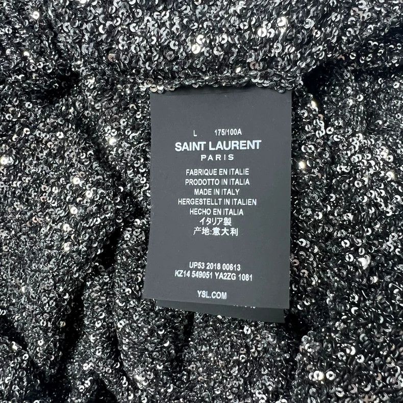 Saint Laurent Paris Saint Laurent Silver Starry Sequin Sweater Size US L / EU 52-54 / 3 - 7 Thumbnail