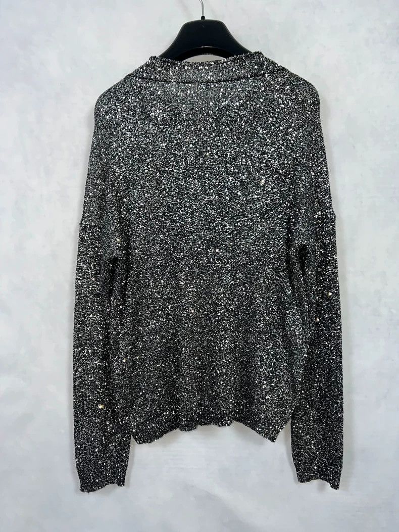 Saint Laurent Paris Saint Laurent Silver Starry Sequin Sweater Size US L / EU 52-54 / 3 - 2 Thumbnail