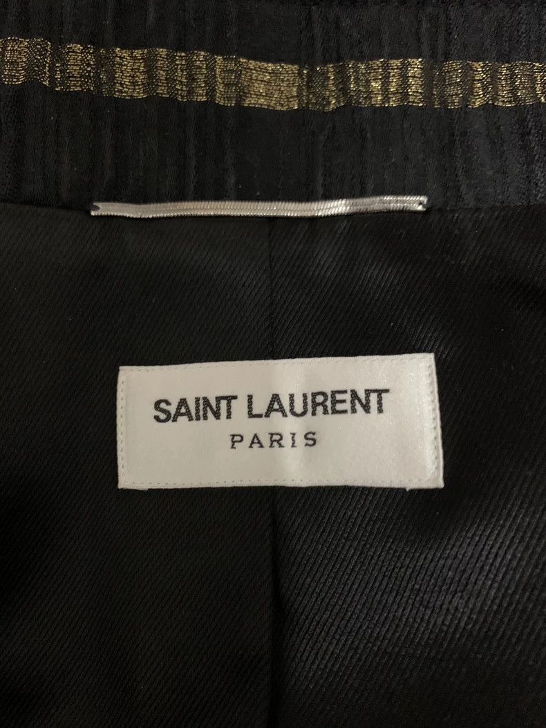 Saint Laurent Paris Saint Laurent Gold Striped Baseball Jacket Size US L / EU 52-54 / 3 - 3 Thumbnail