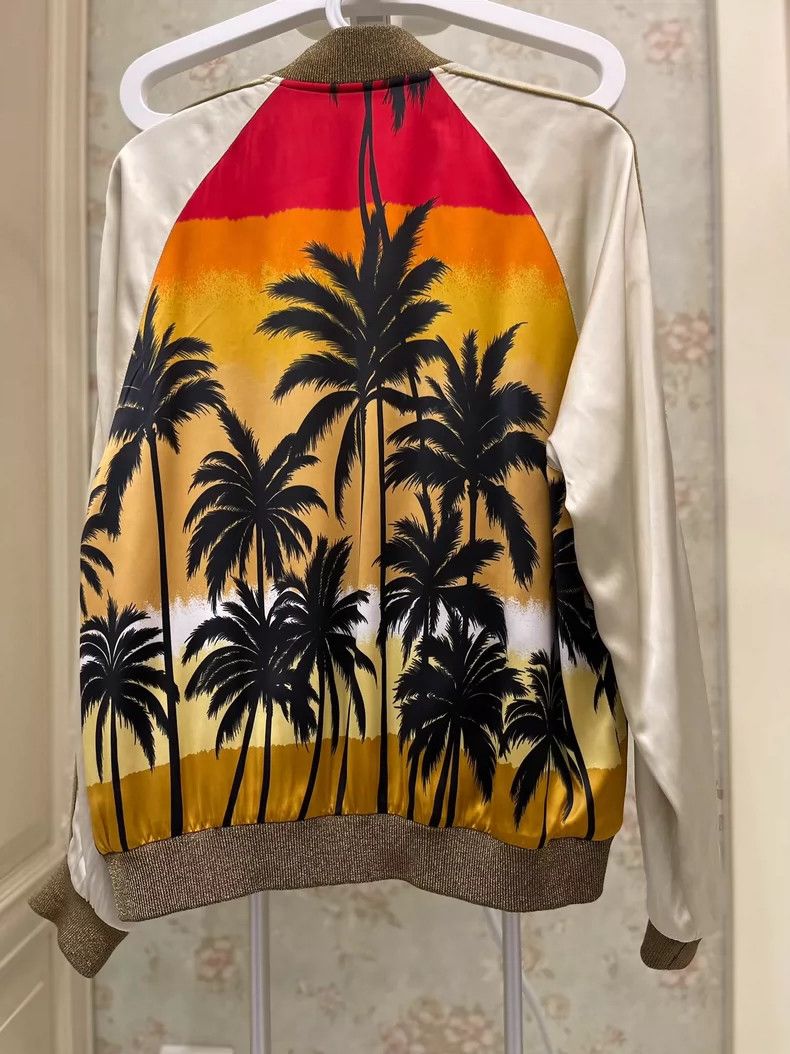 Saint Laurent Paris YSL Saint Laurent Silk Palm Tree Jacket Size US L / EU 52-54 / 3 - 2 Thumbnail