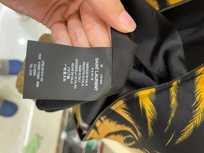 Saint Laurent Paris YSL Saint Laurent Silk Palm Tree Jacket Size US L / EU 52-54 / 3 - 3 Thumbnail
