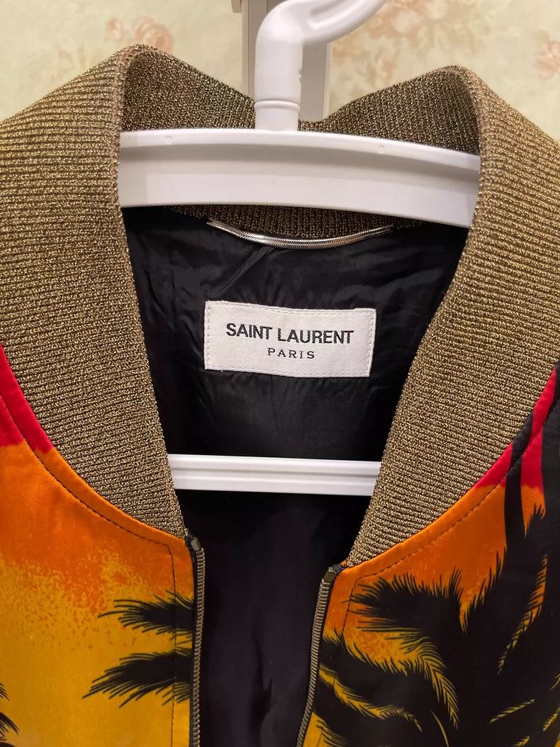 Saint Laurent Paris YSL Saint Laurent Silk Palm Tree Jacket Size US L / EU 52-54 / 3 - 4 Thumbnail