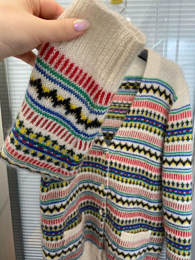 Saint Laurent Paris Saint Laurent Multicolor Knit Cardigan Sweater Size US XS / EU 42 / 0 - 5 Thumbnail