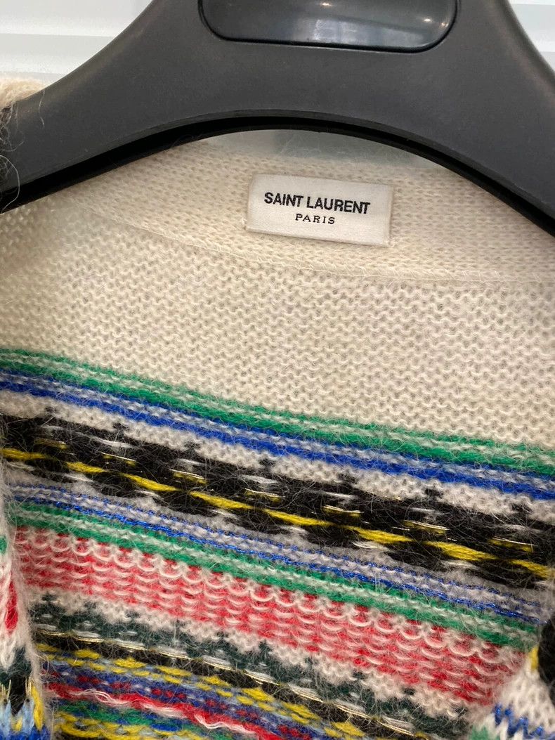 Saint Laurent Paris Saint Laurent Multicolor Knit Cardigan Sweater Size US XS / EU 42 / 0 - 6 Thumbnail