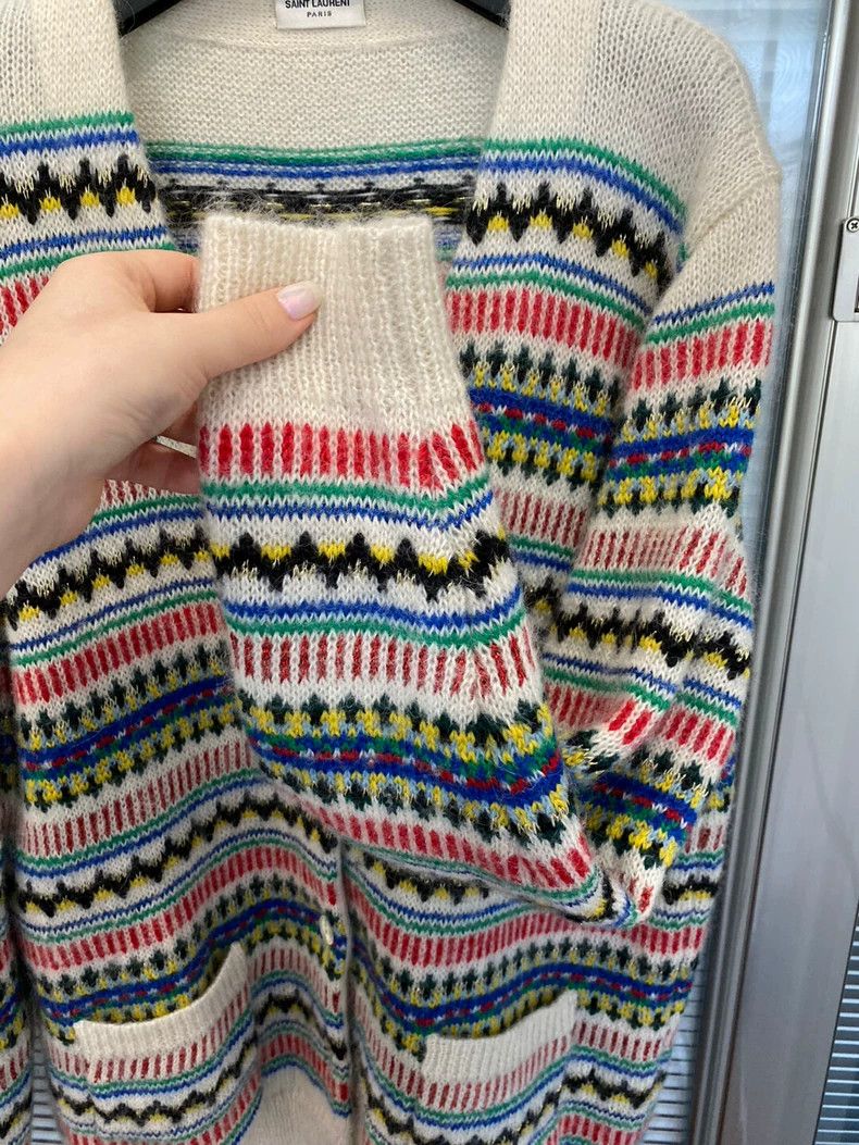 Saint Laurent Paris Saint Laurent Multicolor Knit Cardigan Sweater Size US XS / EU 42 / 0 - 7 Thumbnail