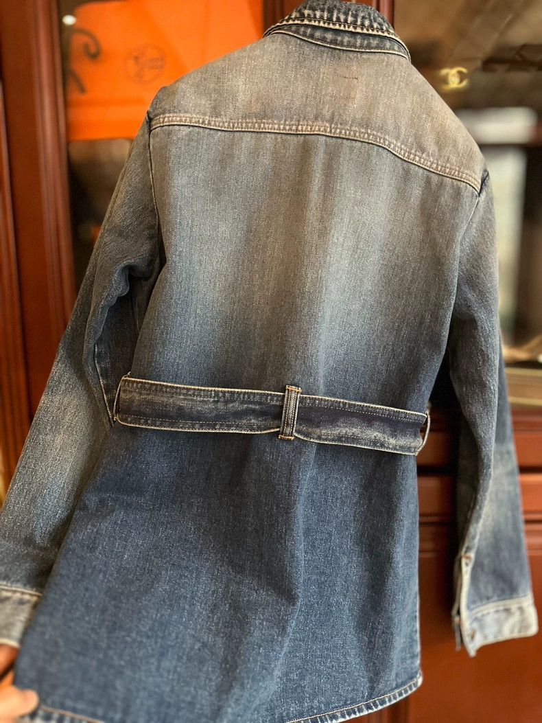 Saint Laurent Paris Saint Laurent Denim Jacket with Belted Waist Size US M / EU 48-50 / 2 - 6 Thumbnail