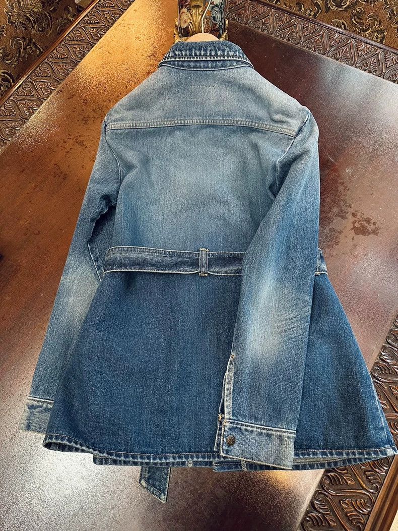 Saint Laurent Paris Saint Laurent Denim Jacket with Belted Waist Size US M / EU 48-50 / 2 - 4 Thumbnail