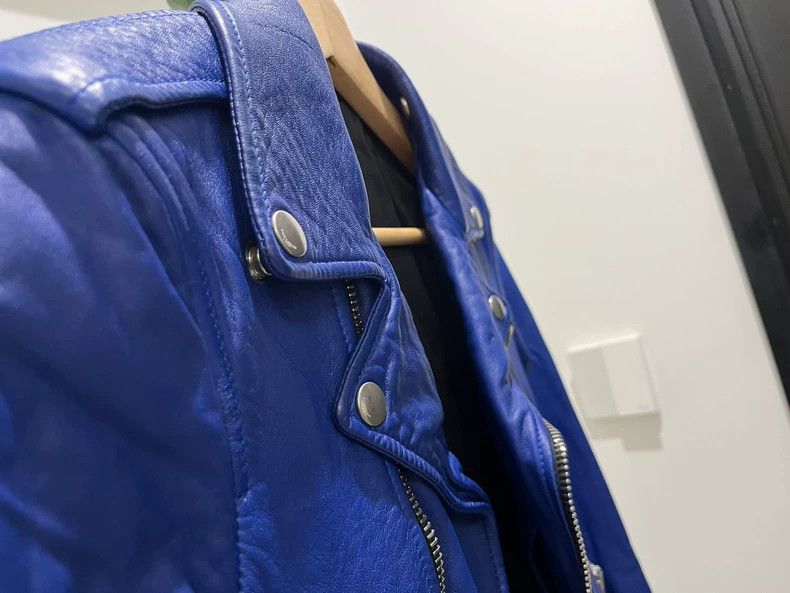 Saint Laurent Paris Blue Saint Laurent Biker Leather Jacket Size US S / EU 44-46 / 1 - 7 Thumbnail