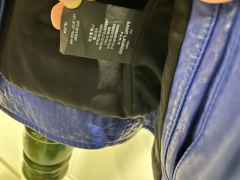 Saint Laurent Paris Blue Saint Laurent Biker Leather Jacket Size US S / EU 44-46 / 1 - 4 Thumbnail