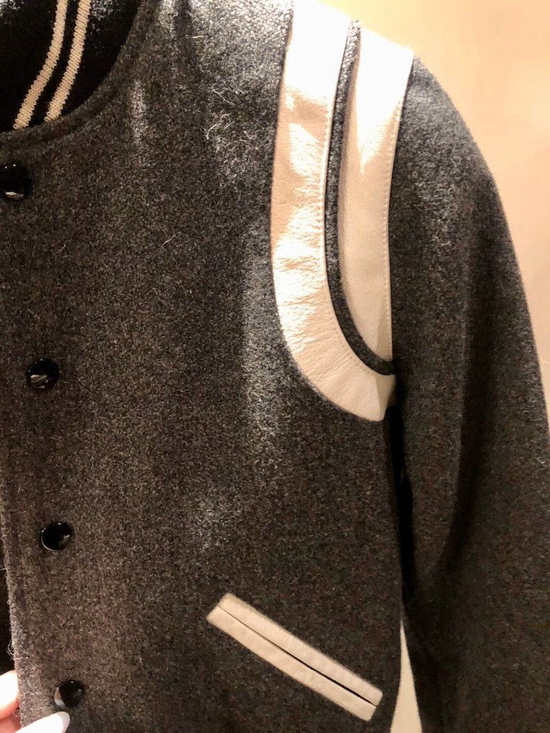 Saint Laurent Paris Saint Laurent Gray Baseball Jacket Size 38 Size US M / EU 48-50 / 2 - 3 Thumbnail