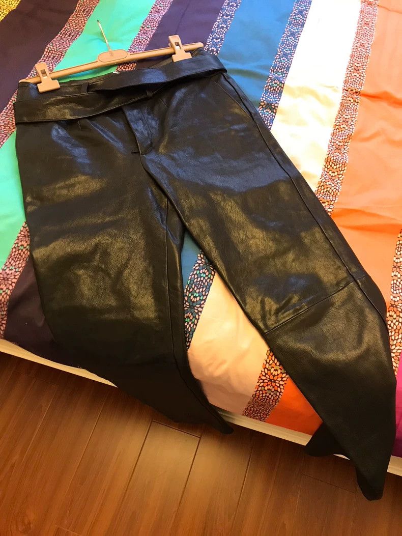 Yves Saint Laurent Black Leather Pants by Saint Laurent Size US 38 / EU 54 - 4 Thumbnail