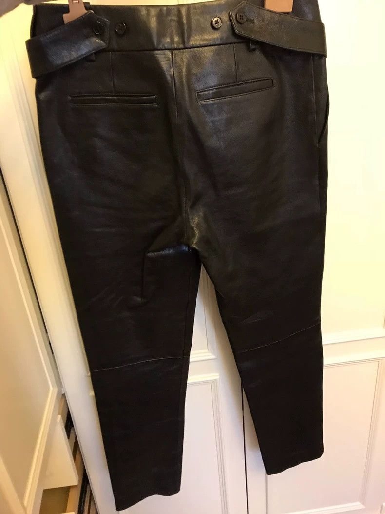 Yves Saint Laurent Black Leather Pants by Saint Laurent Size US 38 / EU 54 - 3 Thumbnail
