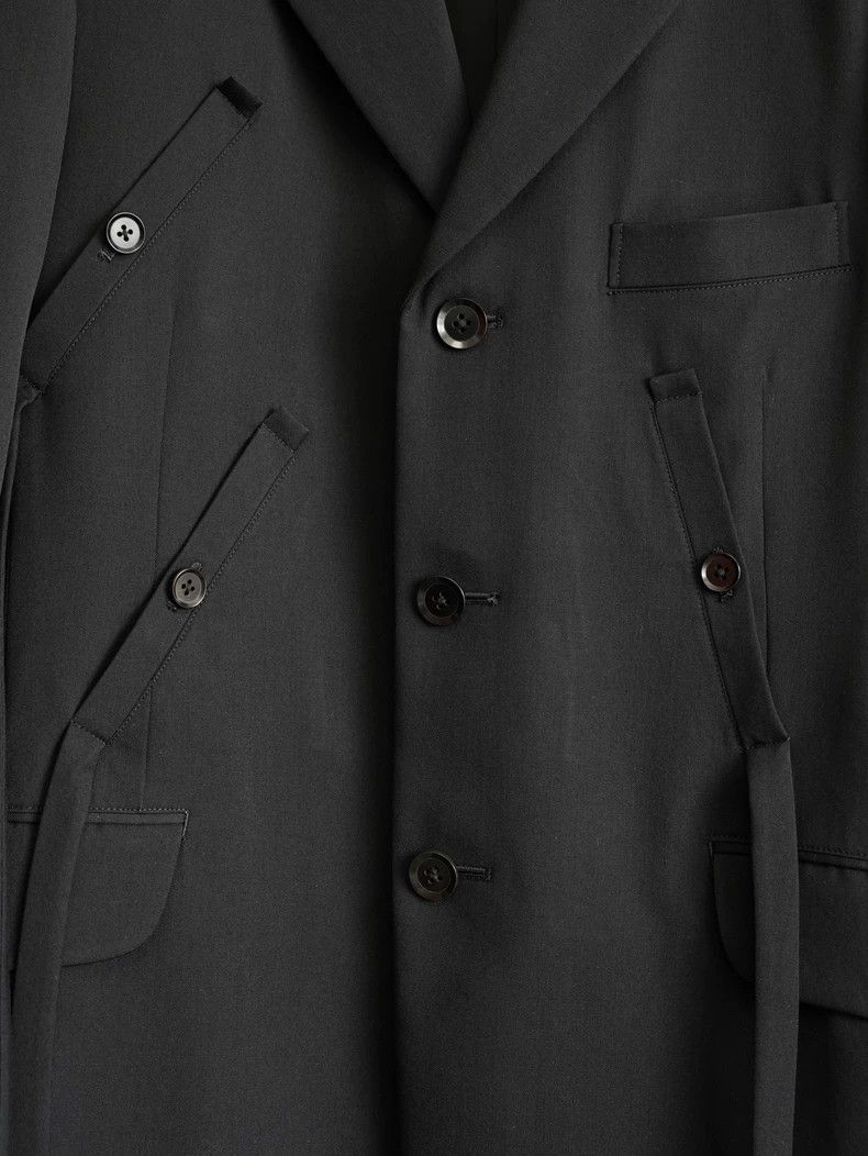 Yohji Yamamoto Yohji Yamamoto Black Jacket with Ribbon Detail Size US M / EU 48-50 / 2 - 5 Thumbnail