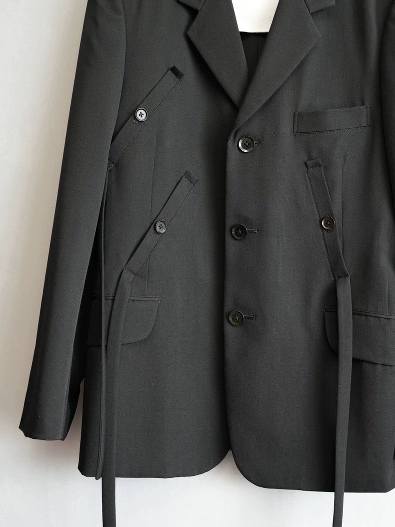 Yohji Yamamoto Yohji Yamamoto Black Jacket with Ribbon Detail Size US M / EU 48-50 / 2 - 4 Thumbnail