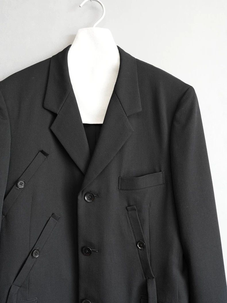Yohji Yamamoto Yohji Yamamoto Black Jacket with Ribbon Detail Size US M / EU 48-50 / 2 - 3 Thumbnail