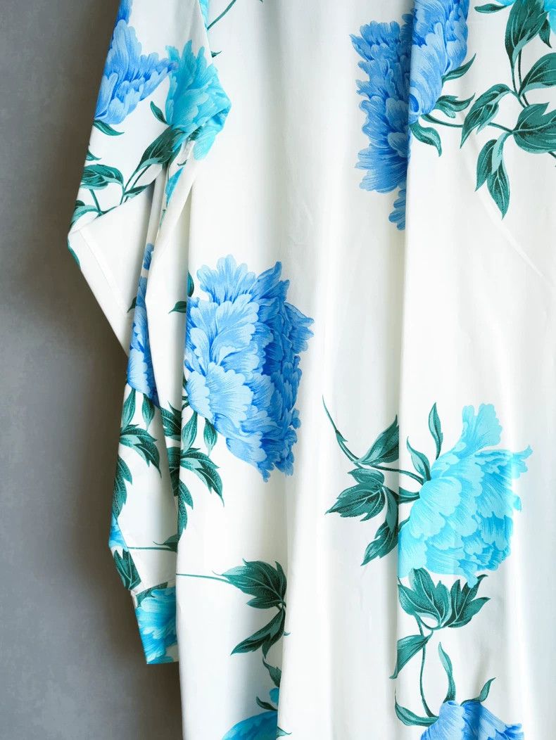 Yohji Yamamoto Blue Peony Long Sleeve Shirt by Yohji Yamamoto Size US M / EU 48-50 / 2 - 6 Thumbnail