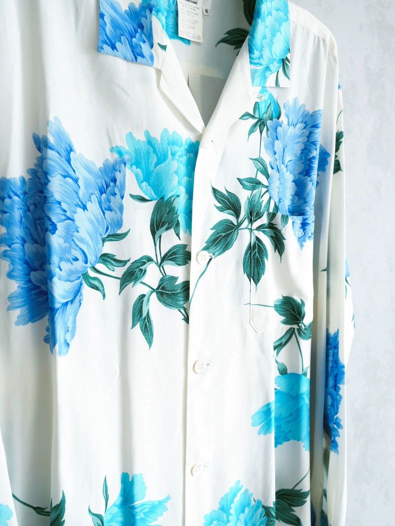 Yohji Yamamoto Blue Peony Long Sleeve Shirt by Yohji Yamamoto Size US M / EU 48-50 / 2 - 4 Thumbnail