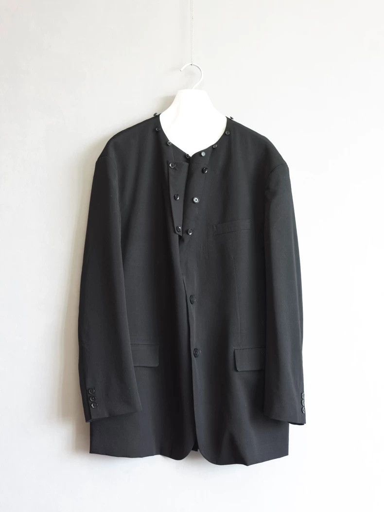 Yohji Yamamoto Yohji Yamamoto Deconstructed Collar Jacket Size US M / EU 48-50 / 2 - 2 Thumbnail