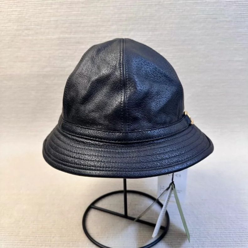 Gucci GUCCI Black Leather Fisherman Hat Size ONE SIZE - 3 Thumbnail