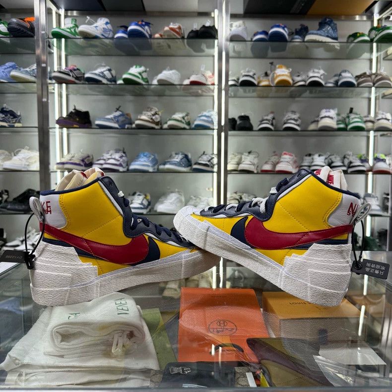 Sacai Sacai x Nike Blazer Red Yellow Collaboration Size US 10 / EU 43 - 5 Thumbnail