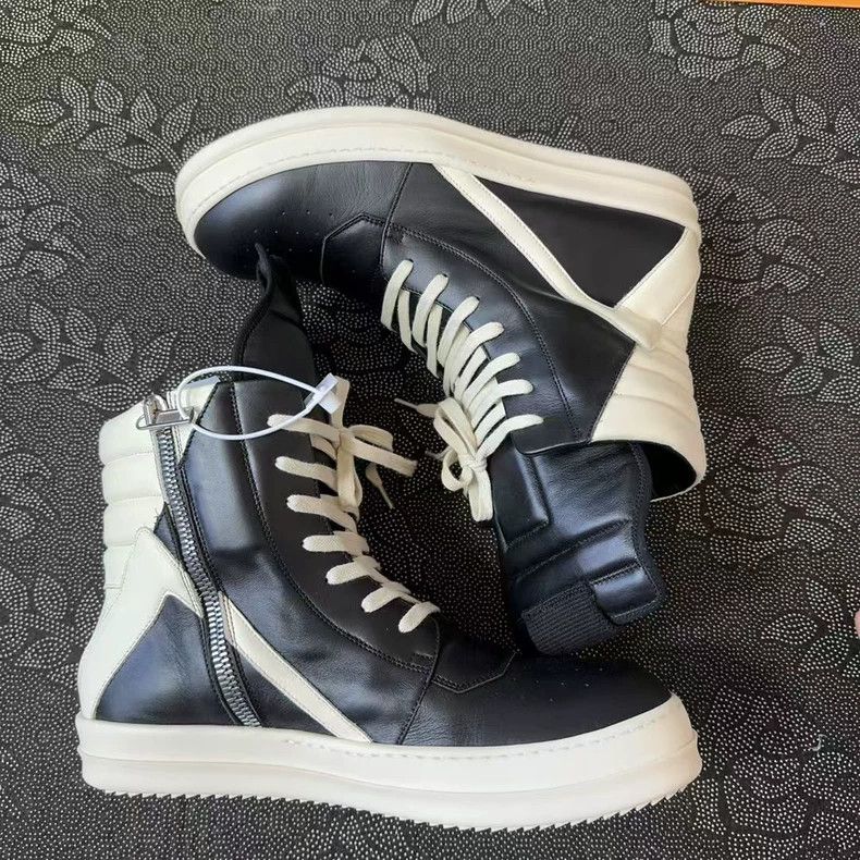 Rick Owens Rick Owens High Top Leather Sneakers Black Size US 10 / EU 43 - 2 Thumbnail