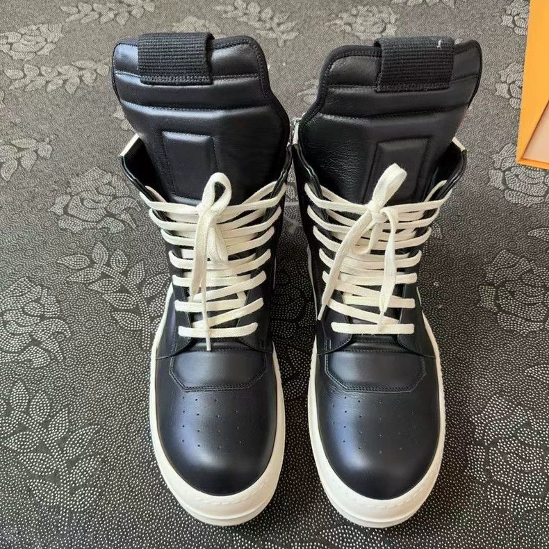 Rick Owens Rick Owens High Top Leather Sneakers Black Size US 10 / EU 43 - 5 Thumbnail
