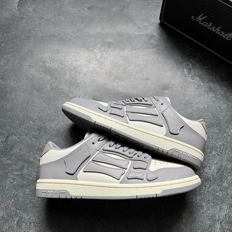 Amiri AMIRI Gray and White Bone Sneakers Size 40 Size US 9 / EU 42 - 3 Thumbnail