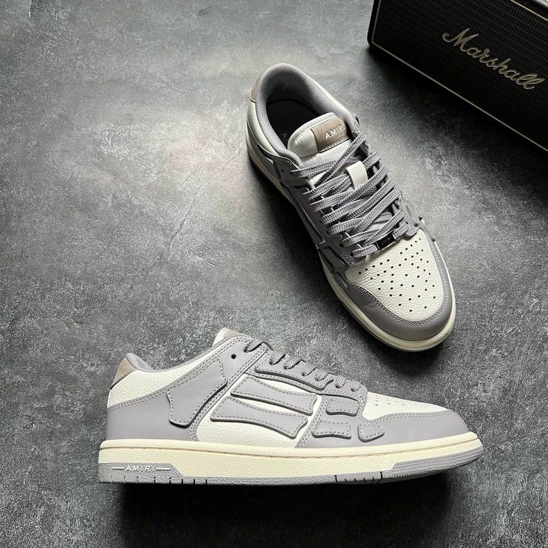 Amiri AMIRI Gray and White Bone Sneakers Size 40 Size US 9 / EU 42 - 4 Thumbnail