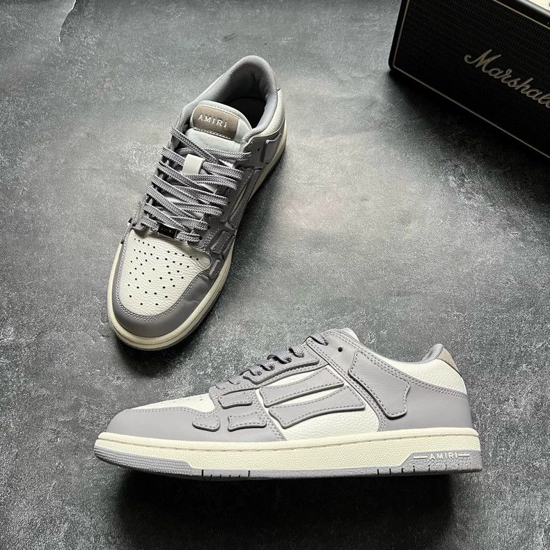 Amiri AMIRI Gray and White Bone Sneakers Size 40 Size US 9 / EU 42 - 7 Thumbnail