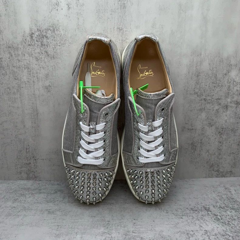Christian Louboutin Christian Louboutin Silver Studded Sneakers Size 43.5 Size US 10.5 / EU 43-44 - 6 Thumbnail
