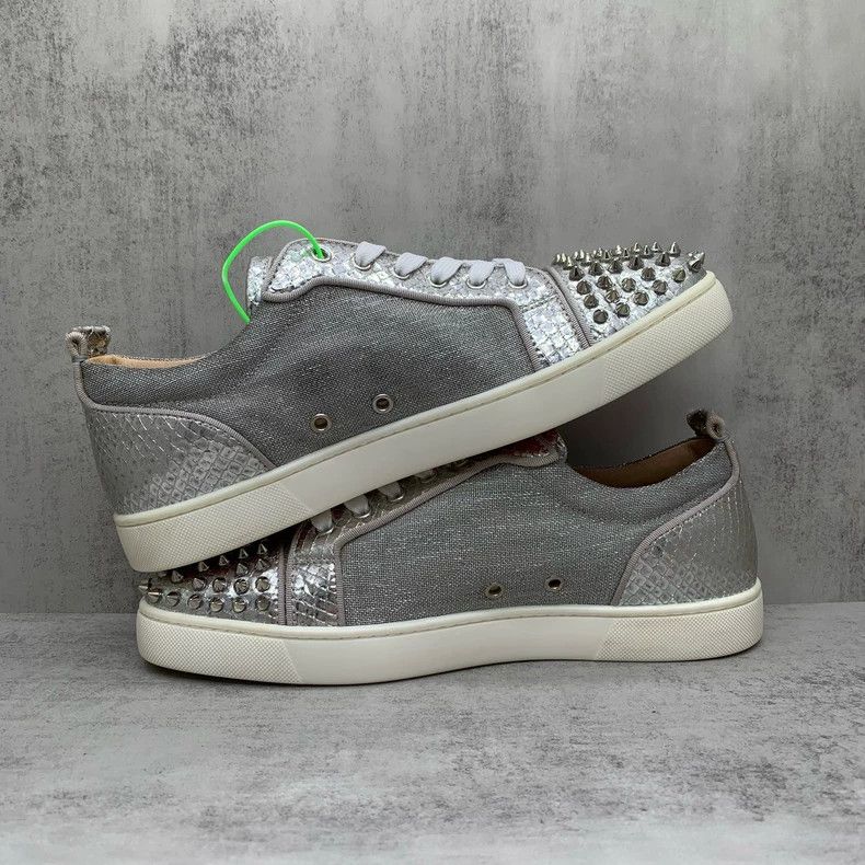 Christian Louboutin Christian Louboutin Silver Studded Sneakers Size 43.5 Size US 10.5 / EU 43-44 - 4 Thumbnail