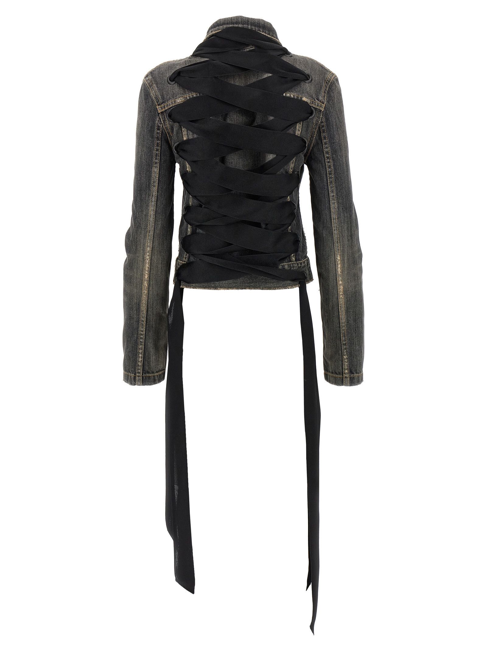 Balenciaga 'Lace Up' Denim Jacket Size S / US 4 / IT 40 - 2 Thumbnail