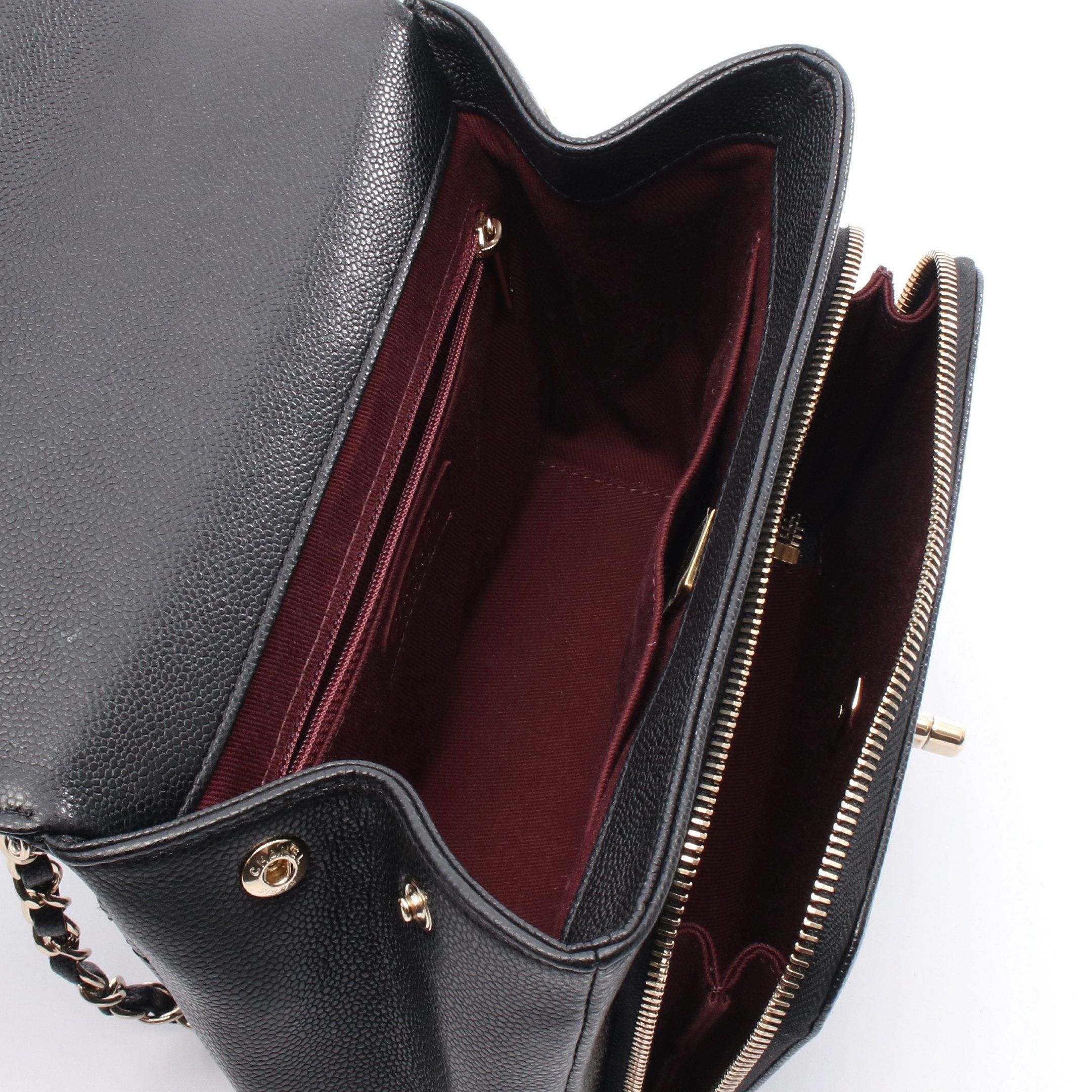 Chanel Chanel Mini Flap Bag Matelasse Chain Shoulder Caviar Skin Black Gold Hardware Size ONE SIZE - 3 Thumbnail